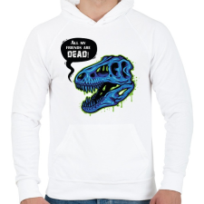 PRINTFASHION All my friends are dead!  - Férfi kapucnis pulóver - Fehér férfi pulóver, kardigán