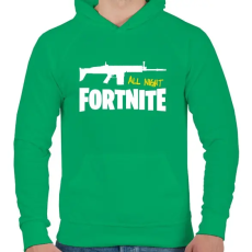 PRINTFASHION All night FORTNITE - Férfi kapucnis pulóver - Zöld