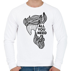 PRINTFASHION All you need is (beard) - Férfi pulóver - Fehér