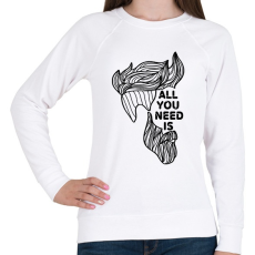 PRINTFASHION All you need is (beard) - Női pulóver - Fehér