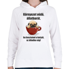 PRINTFASHION allatbarat-001 - Női kapucnis pulóver - Fehér női pulóver, kardigán