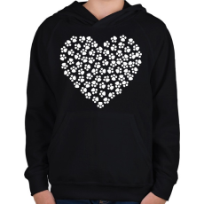PRINTFASHION Állatbarát - Gyerek kapucnis pulóver - Fekete
