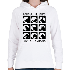 PRINTFASHION Állatbarát - Női kapucnis pulóver - Fehér