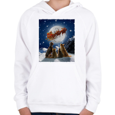 PRINTFASHION Állati karácsony - Gyerek kapucnis pulóver - Fehér gyerek pulóver, kardigán