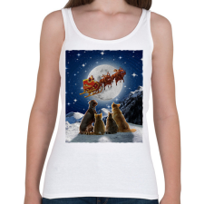 PRINTFASHION Állati karácsony - Női atléta - Fehér női trikó