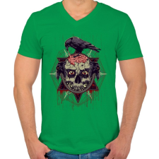 PRINTFASHION Állati ösztön - Férfi V-nyakú póló - Zöld férfi póló