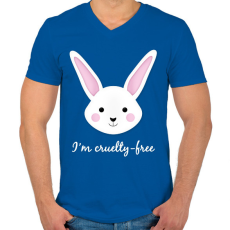 PRINTFASHION Állatkísérlet-mentes - Férfi V-nyakú póló - Királykék