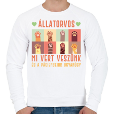 PRINTFASHION Állatorvos - Vért veszünk - Férfi pulóver - Fehér férfi pulóver, kardigán
