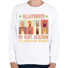 PRINTFASHION Állatorvos - Vért veszünk - Gyerek pulóver - Fehér gyerek pulóver, kardigán