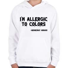 PRINTFASHION Allergia a színekre - Gyerek kapucnis pulóver - Fehér