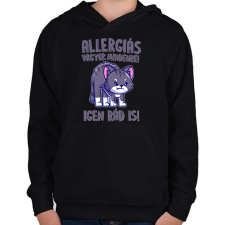 PRINTFASHION Allergiás vagyok mindenre - Gyerek kapucnis pulóver - Fekete gyerek pulóver, kardigán