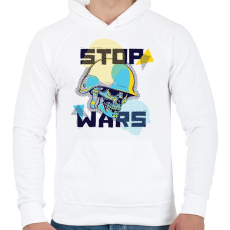 PRINTFASHION Állítsd meg a háborút! - Férfi kapucnis pulóver - Fehér