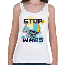 PRINTFASHION Állítsd meg a háborút! - Női atléta - Fehér női trikó
