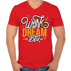 PRINTFASHION Álmodj nagyot! - Férfi V-nyakú póló - Piros
