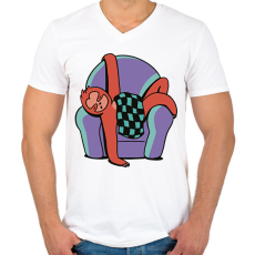 PRINTFASHION Álmos lajhár - Férfi V-nyakú póló - Fehér