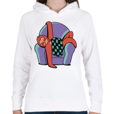 PRINTFASHION Álmos lajhár - Női kapucnis pulóver - Fehér női pulóver, kardigán