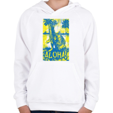 PRINTFASHION Aloha - Gyerek kapucnis pulóver - Fehér