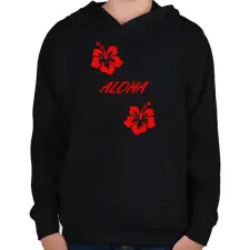 PRINTFASHION Aloha  - Gyerek kapucnis pulóver - Fekete gyerek pulóver, kardigán