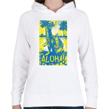 PRINTFASHION Aloha - Női kapucnis pulóver - Fehér női pulóver, kardigán