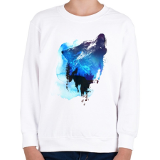 PRINTFASHION Alone as a wolf - Gyerek pulóver - Fehér gyerek pulóver, kardigán
