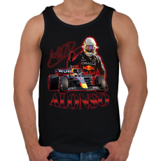 PRINTFASHION Alonso F1 - Férfi atléta - Fekete