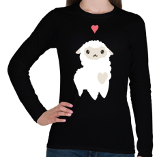 PRINTFASHION Alpaca - fehér - Női hosszú ujjú póló - Fekete