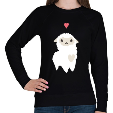 PRINTFASHION Alpaca - fehér - Női pulóver - Fekete női pulóver, kardigán