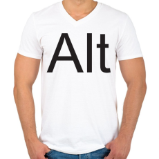 PRINTFASHION Alt - Férfi V-nyakú póló - Fehér