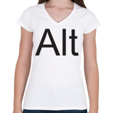 PRINTFASHION Alt - Női V-nyakú póló - Fehér