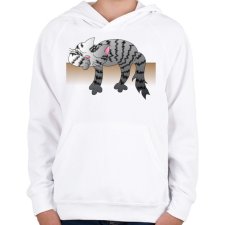 PRINTFASHION Alvó cic - Gyerek kapucnis pulóver - Fehér gyerek pulóver, kardigán