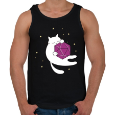 PRINTFASHION Alvó cica és D20 - Férfi atléta - Fekete atléta, trikó