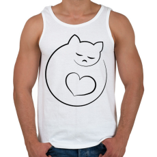 PRINTFASHION Alvó cicus - Férfi atléta - Fehér