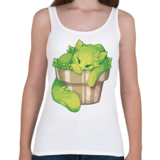 PRINTFASHION Alvó kaktusz cica - Női atléta - Fehér női trikó