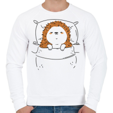 PRINTFASHION Alvó süni - Férfi pulóver - Fehér