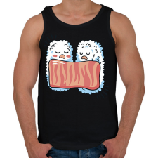 PRINTFASHION Alvó sushik - Férfi atléta - Fekete atléta, trikó