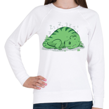 PRINTFASHION Alvó T-rex - Női pulóver - Fehér női pulóver, kardigán
