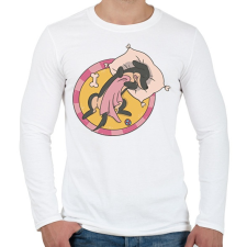 PRINTFASHION Alvó tacskó - Férfi hosszú ujjú póló - Fehér férfi póló