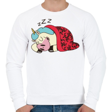 PRINTFASHION Alvó unikornis - Férfi pulóver - Fehér férfi pulóver, kardigán