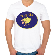 PRINTFASHION Alvós póló - Férfi V-nyakú póló - Fehér