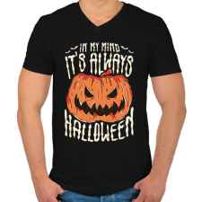 PRINTFASHION Always halloween - Férfi V-nyakú póló - Fekete férfi póló