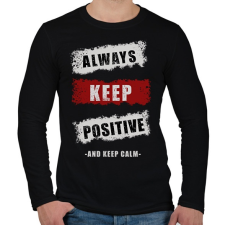 PRINTFASHION ALWAYS KEEP POSITIVE - Férfi hosszú ujjú póló - Fekete férfi póló