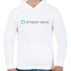 PRINTFASHION Amazon Alexa Logo - Férfi kapucnis pulóver - Fehér