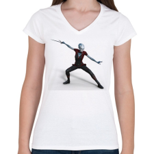 PRINTFASHION Amazon - Női V-nyakú póló - Fehér női póló