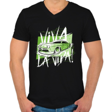 PRINTFASHION Amcsi autó - Férfi V-nyakú póló - Fekete