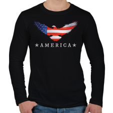 PRINTFASHION AMERICA - Férfi hosszú ujjú póló - Fekete férfi póló