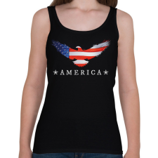 PRINTFASHION AMERICA - Női atléta - Fekete női trikó
