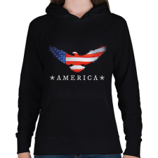 PRINTFASHION AMERICA - Női kapucnis pulóver - Fekete női pulóver, kardigán