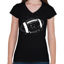 PRINTFASHION American football - Női V-nyakú póló - Fekete női póló