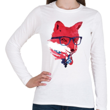 PRINTFASHION American fox - Női hosszú ujjú póló - Fehér női póló