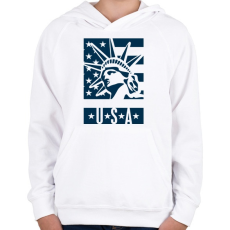 PRINTFASHION american - Gyerek kapucnis pulóver - Fehér